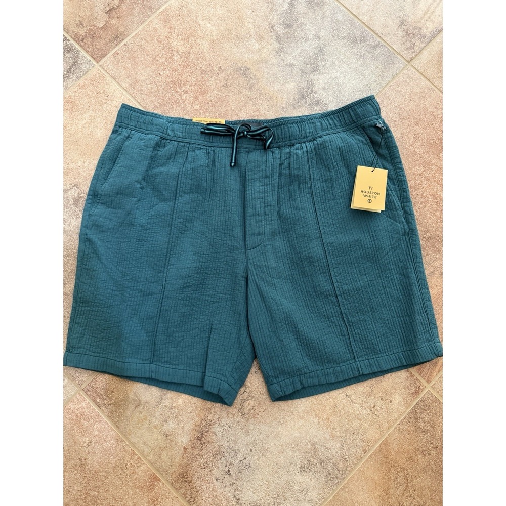 Men's Houston White Dark Teal Tailored Pull-On Drawstring Shorts Size XL NWT